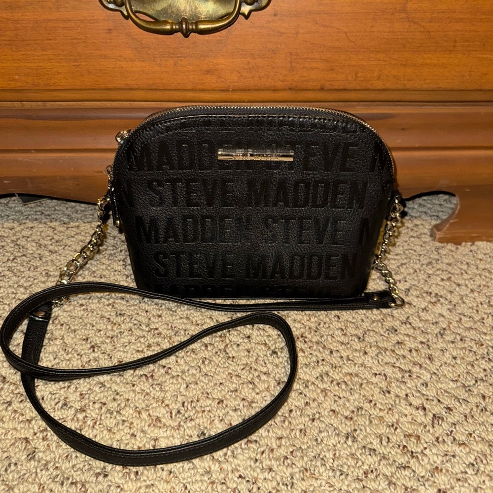 Steve Madden Embossed Black Crossbody Bag